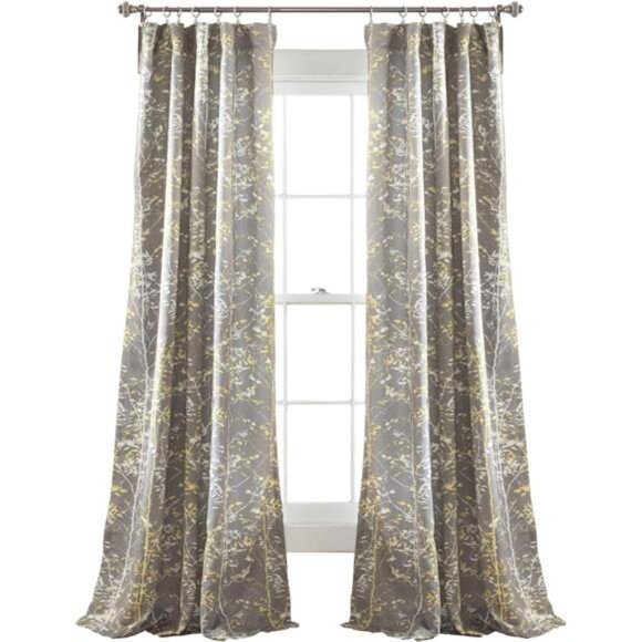 Forest 84 X 52 1 Curtains-Tree Branch Leaf Darkening Window Panel Drapes Set - Picture 1 of 4